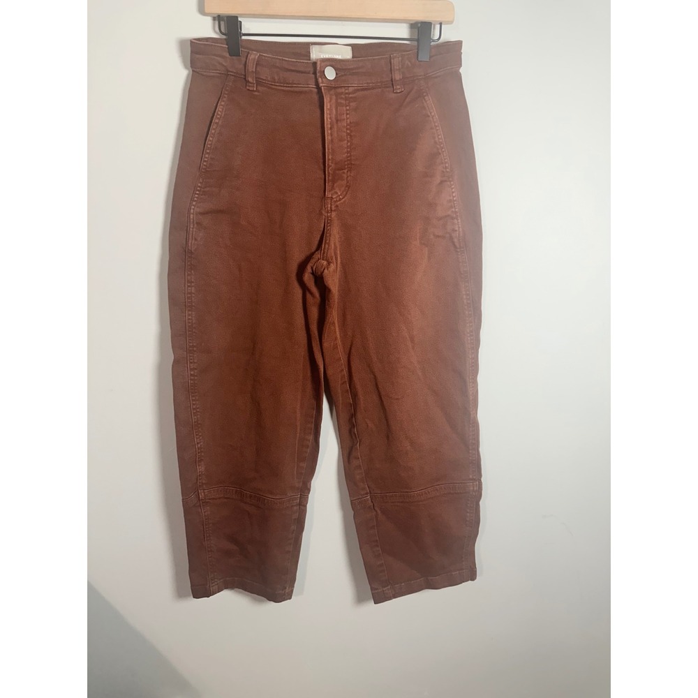 Everlane Women 8 Rust Brown High Rise Utility Barrel Cropped Tapered Pants